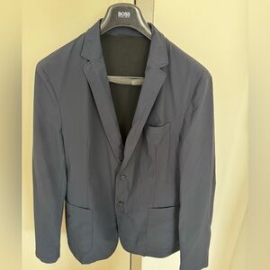Hugo Boss Navy Blue Stretch Fabric Sport Travel Coat